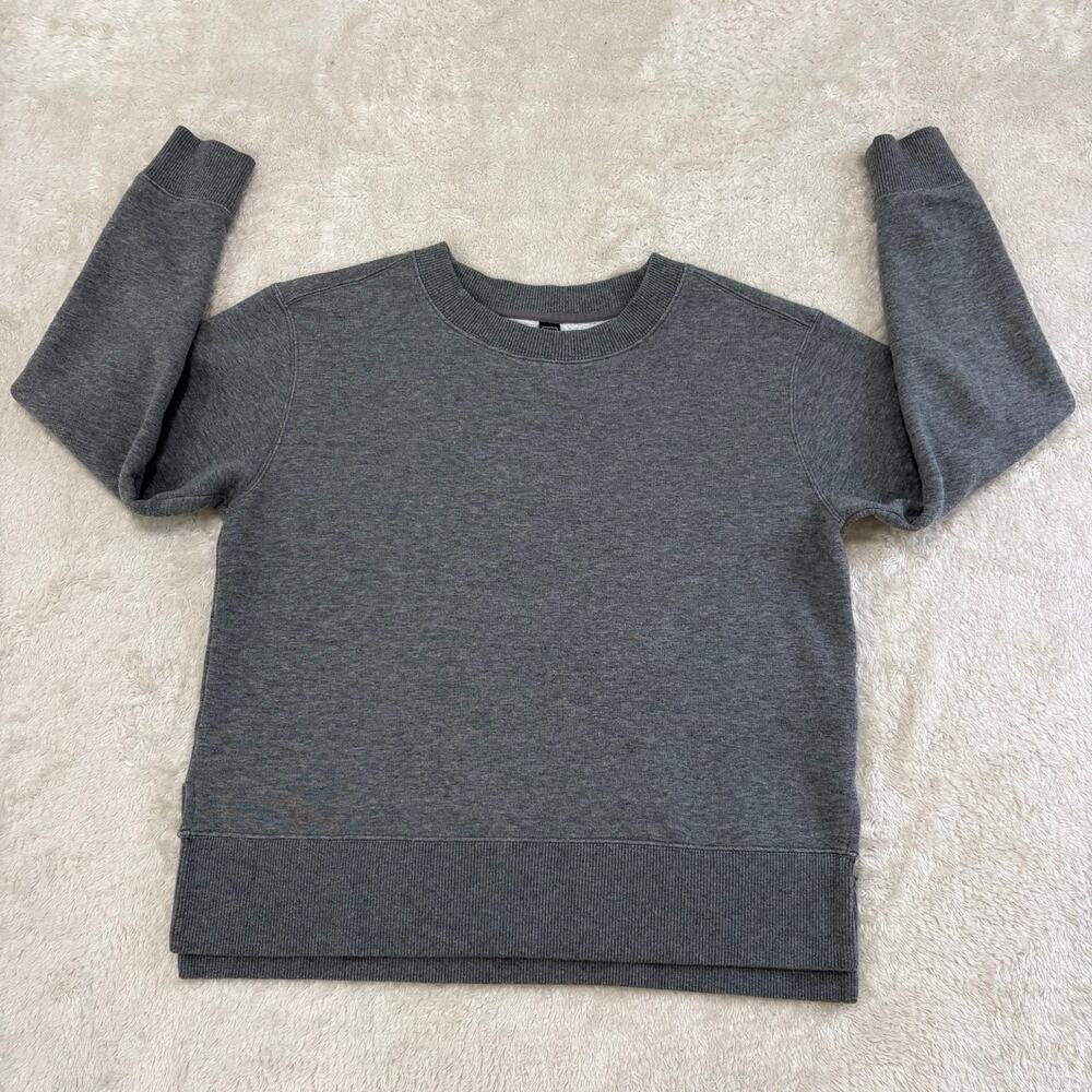 Kirkland Signature Womens L Gray Fleece Crewneck Sweatshirt Cotton Blend